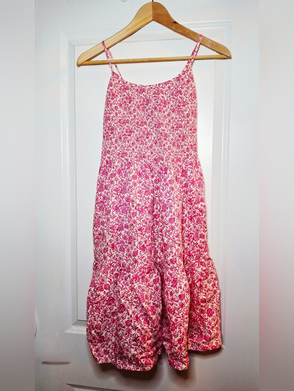 GAP Floral Smocked Tie Cotton Dress (XL)
